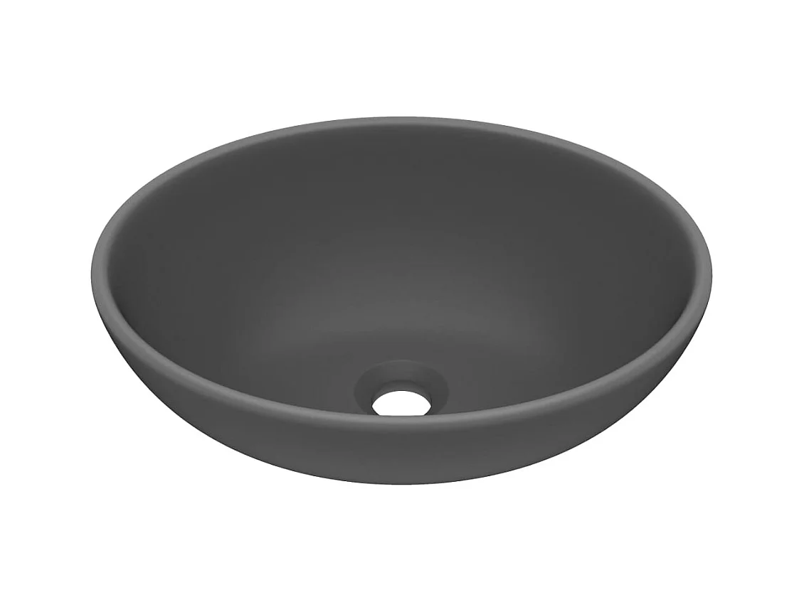 Lavabo ovalado de lujo Gris oscuro mate 40x33 cm Cerámica