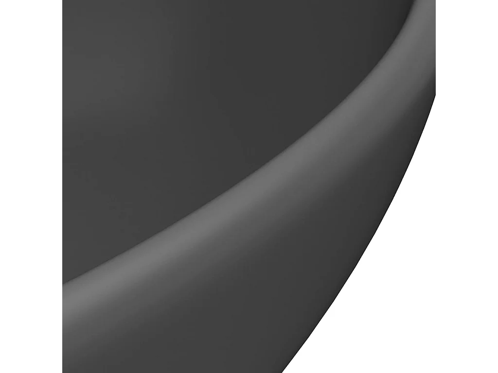 Luxe ovale wastafel Donkergrijs mat 40x33 cm Keramiek