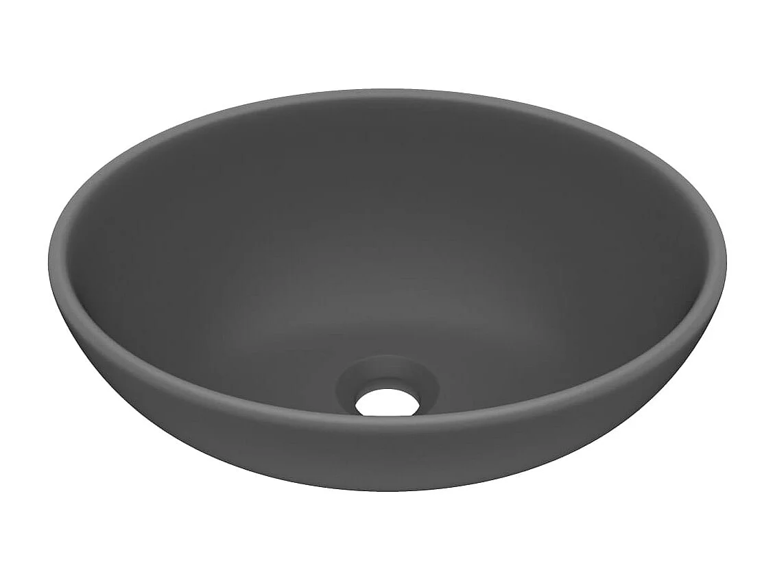 Lavabo ovalado de lujo Gris oscuro mate 40x33 cm Cerámica