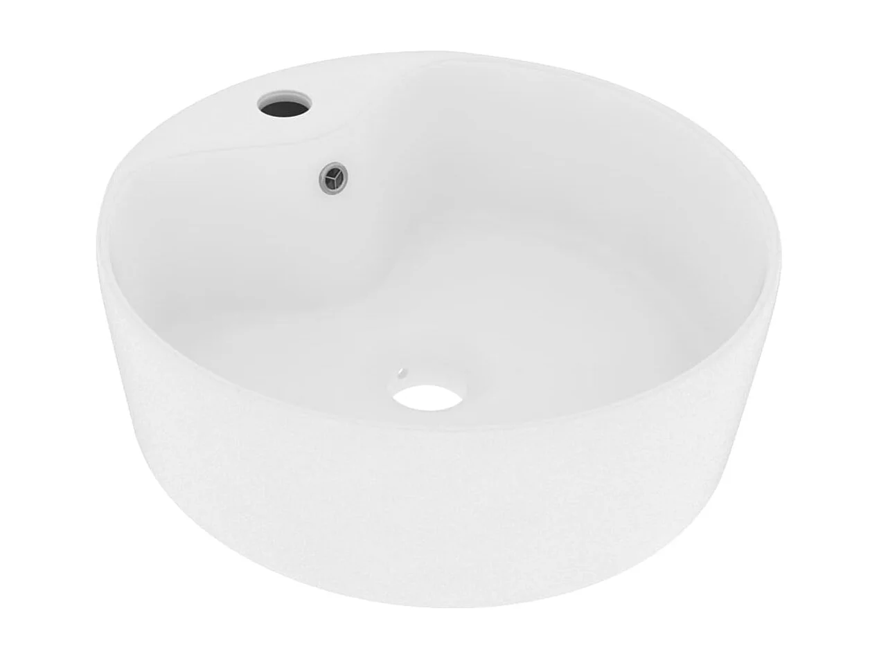 Lavabo de lujo con rebosadero Blanco mate 36x13 cm Cerámica