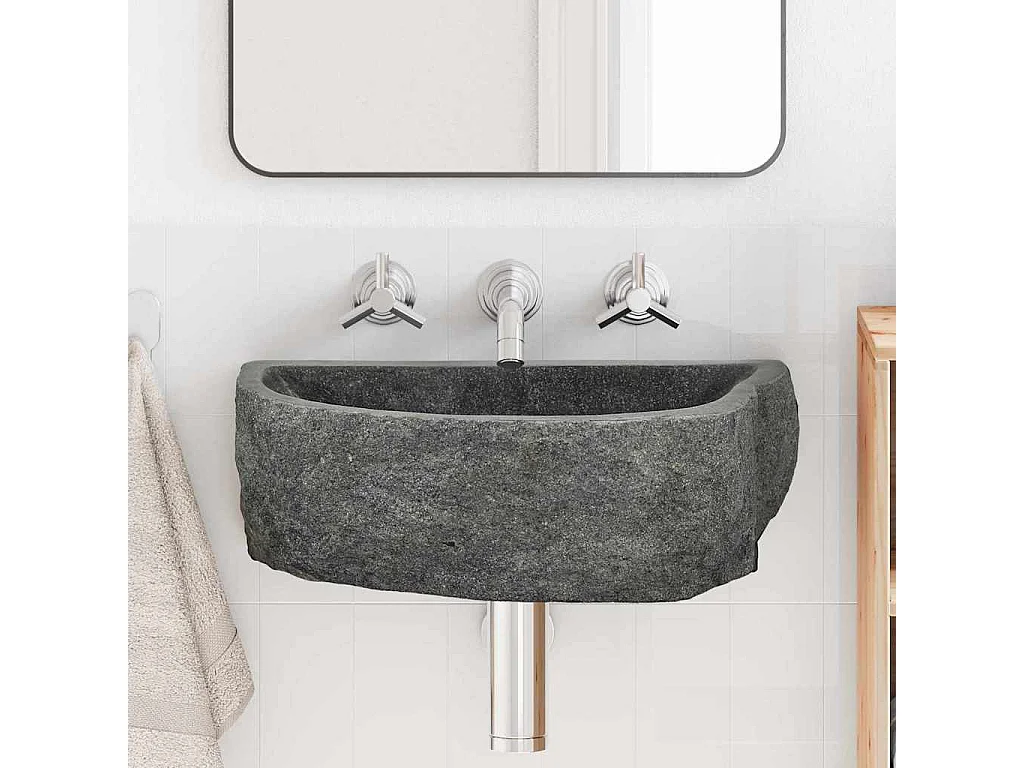 Lavabo colgante gris (38-45) x (30-35) x 15 cm