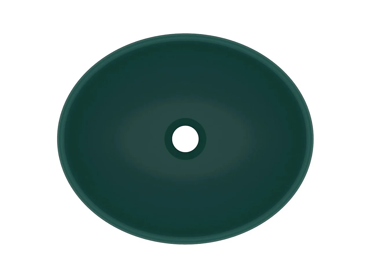 Luxe ovale wastafel Donkergroen mat 40x33 cm Keramiek