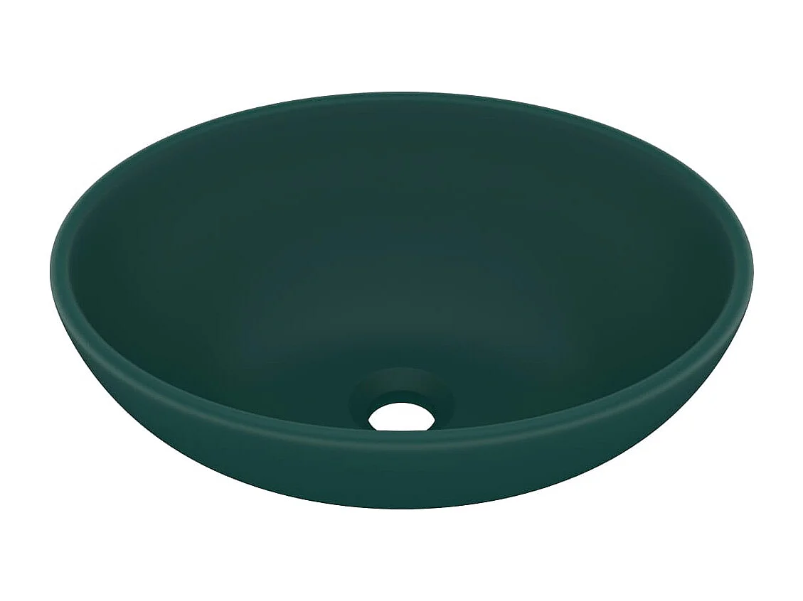 Lavabo ovale de luxe Vert foncé mat 40x33 cm Céramique