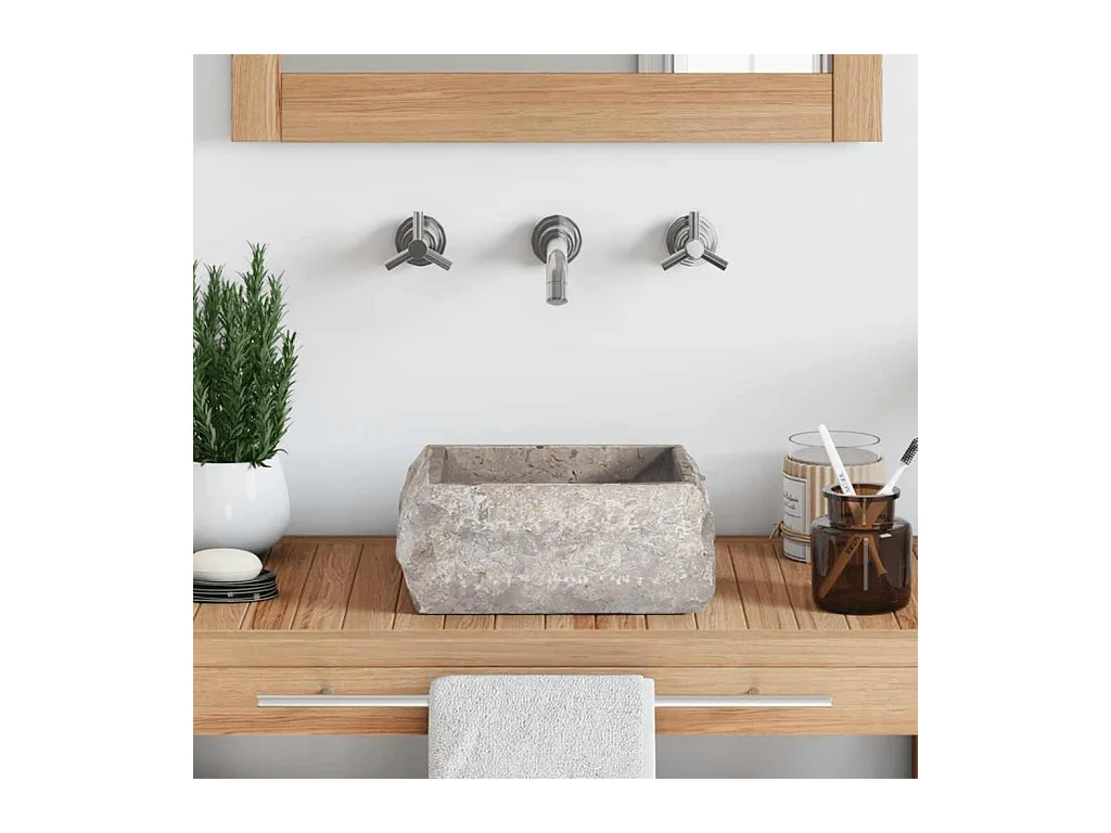 Lavabo Gris 30x30x13 cm Marbre