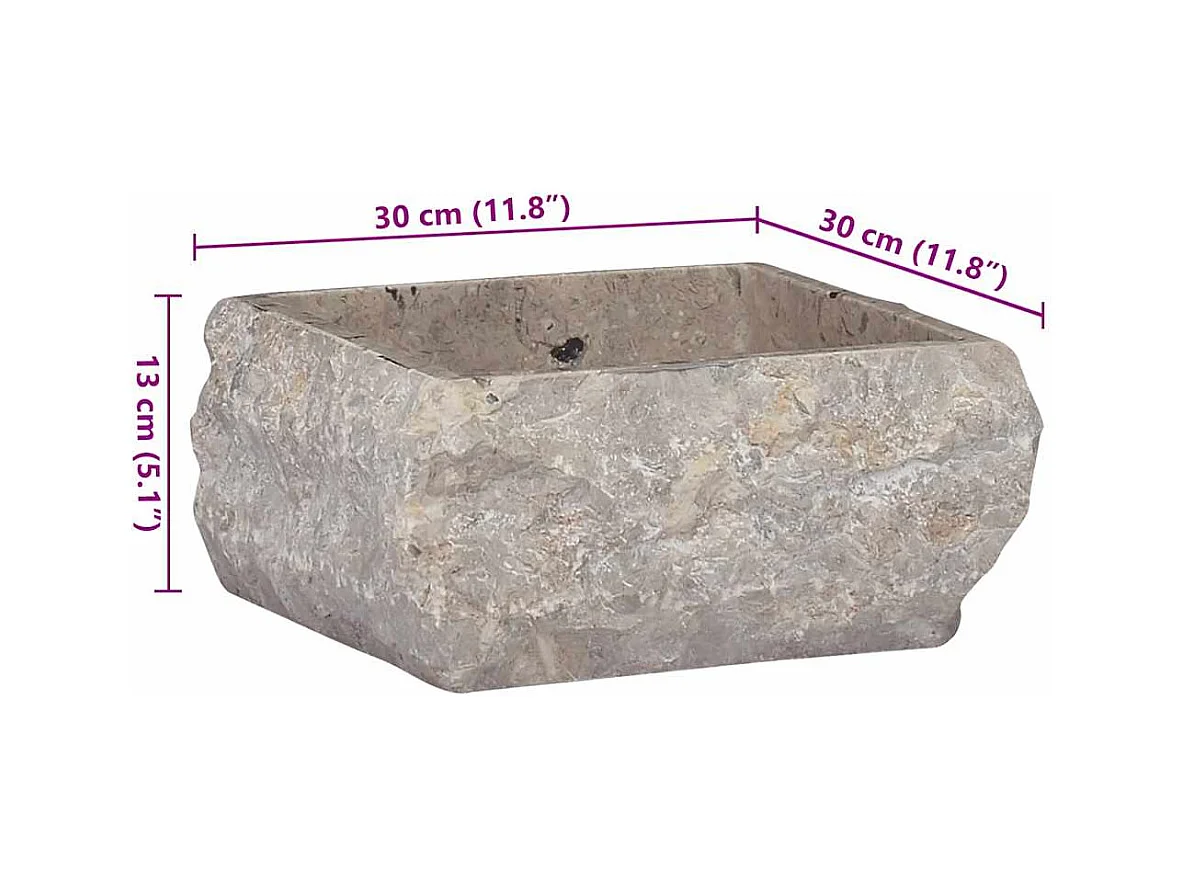 Lavabo Gris 30x30x13 cm Marbre