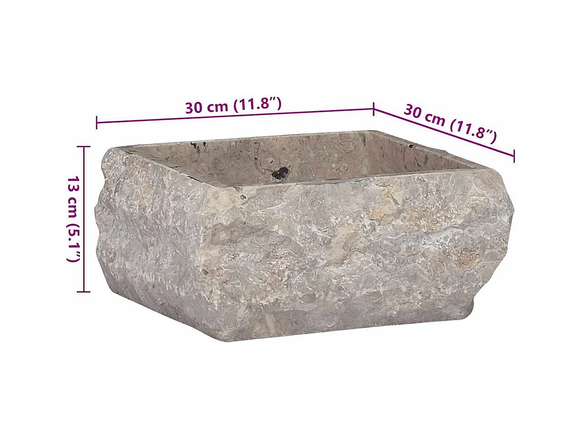 Lavabo Gris 30x30x13 cm Marbre
