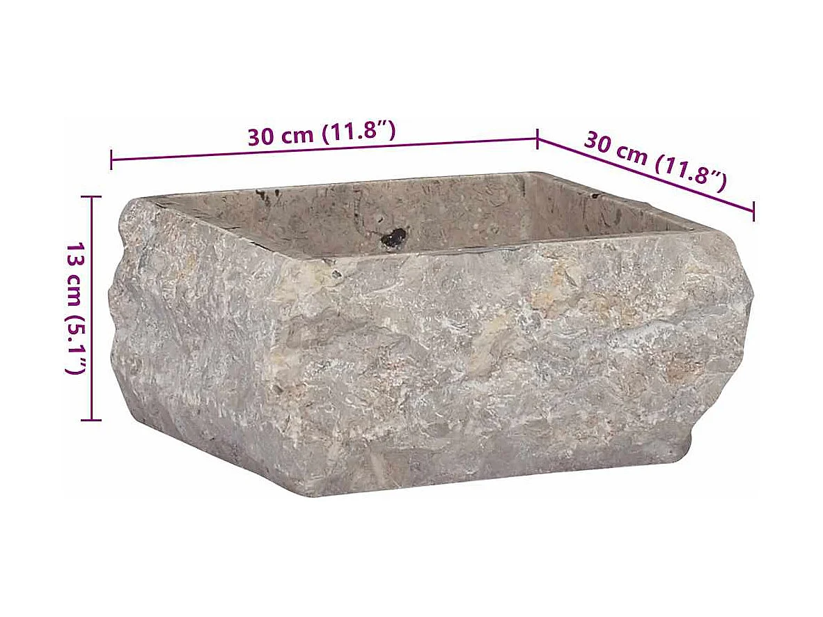 Lavabo Gris 30x30x13 cm Marbre