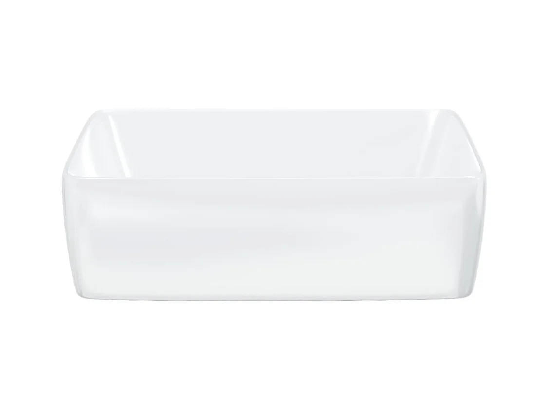 Witte wastafel 48x37x13 cm rechthoekig keramiek