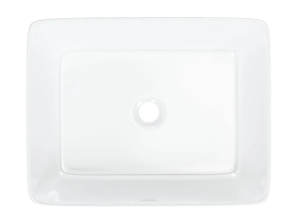 Witte wastafel 48x37x13 cm rechthoekig keramiek