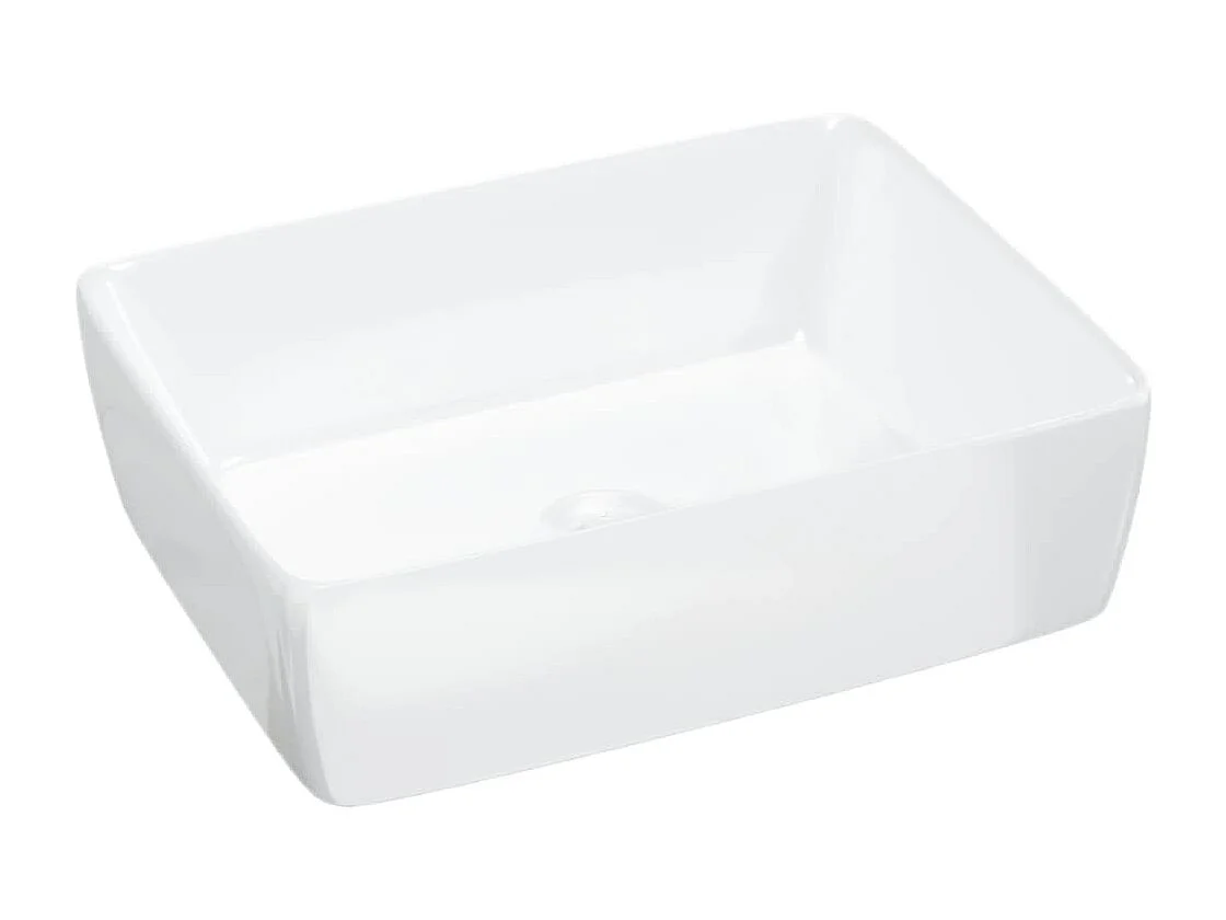 Lavabo bianco 48x37x13 cm rettangolare in ceramica