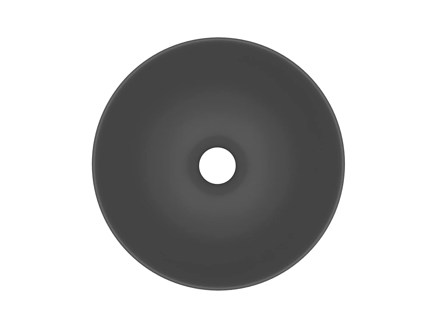 Lavabo de baño redondo de cerámica gris oscuro