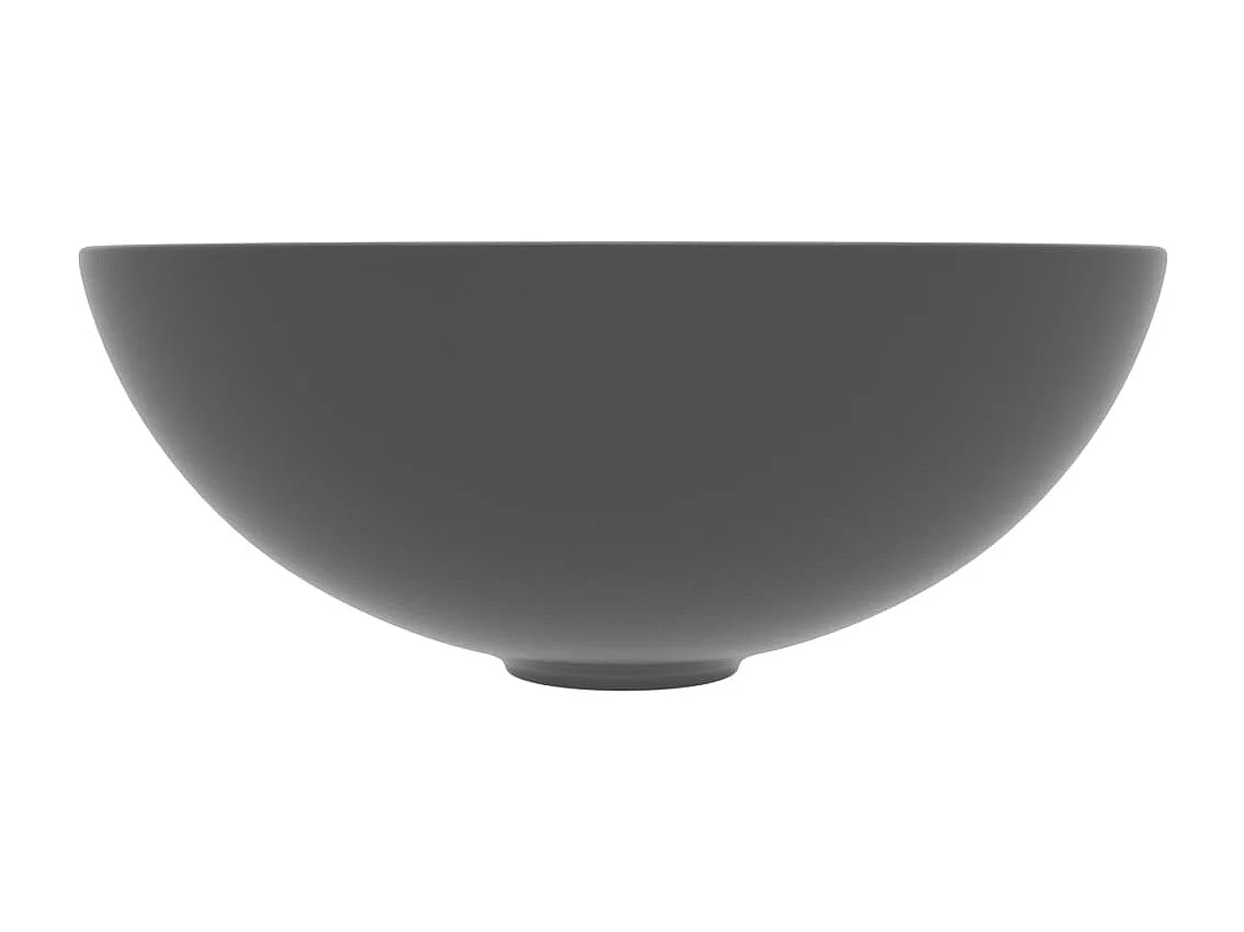 Lavabo de baño redondo de cerámica gris oscuro