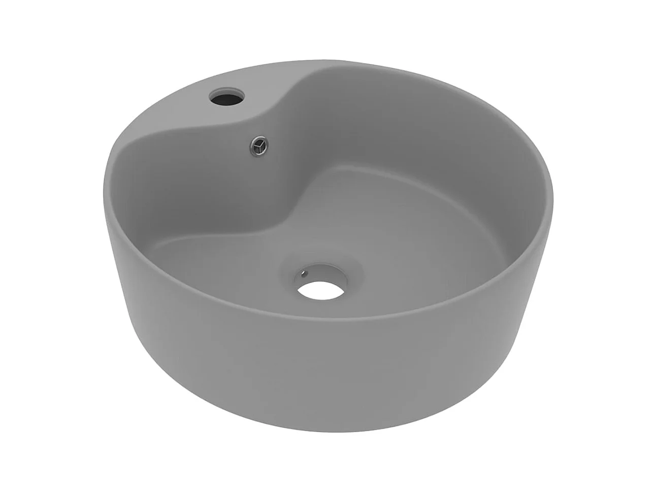 Luxe wastafel met overloop Lichtgrijs mat 36x13cm Keramiek