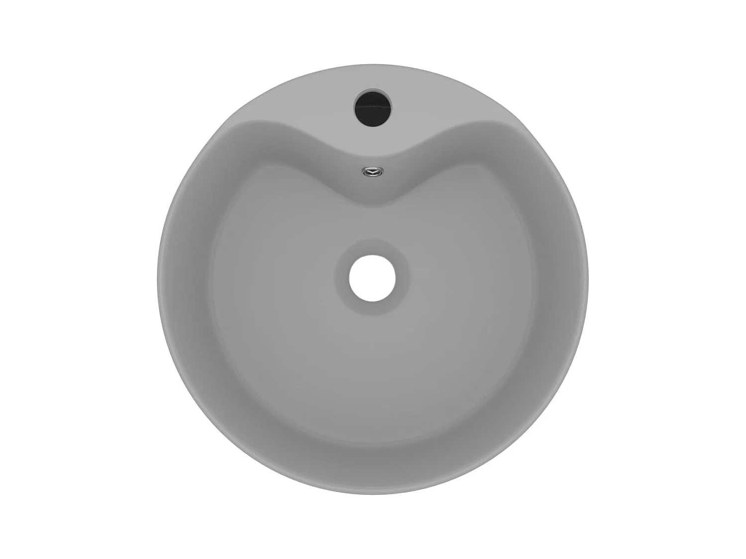 Luxe wastafel met overloop Lichtgrijs mat 36x13cm Keramiek