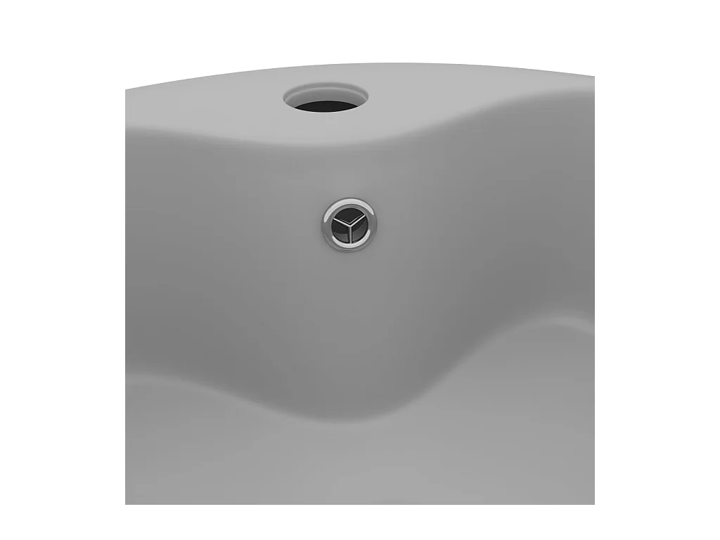 Luxe wastafel met overloop Lichtgrijs mat 36x13cm Keramiek