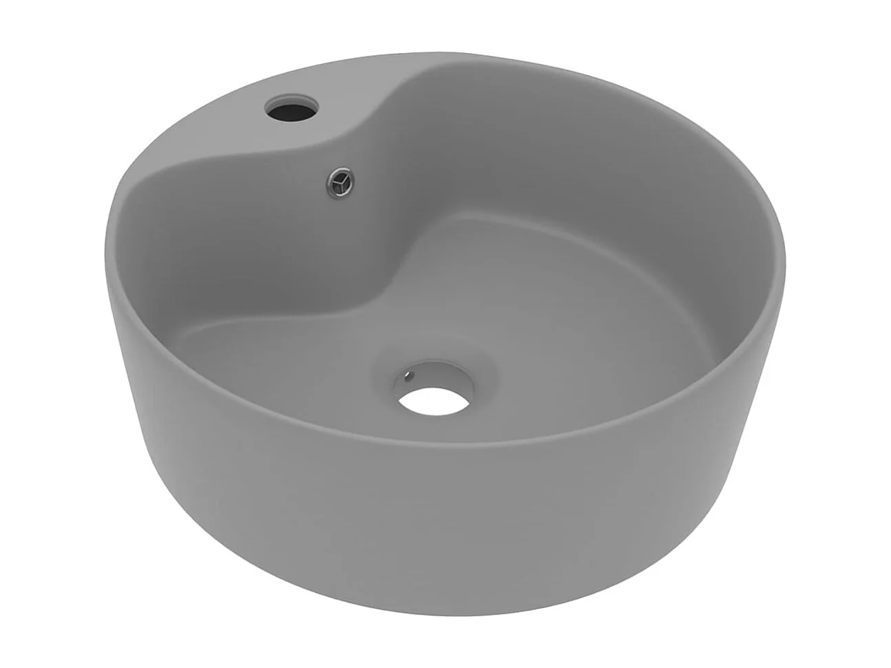 Lavabo de lujo con rebosadero Gris claro mate 36x13cm Cerámica