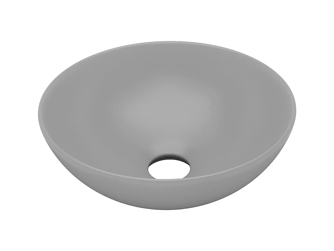Lichtgrijze keramische ronde wastafel