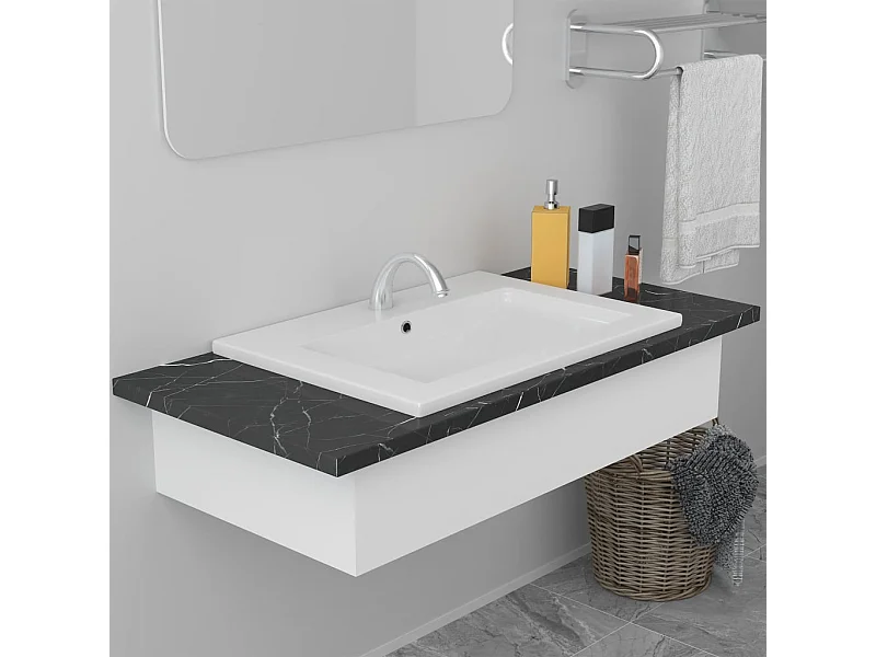 Inbouwwastafel 61 x 39,5 x 18,5 cm Keramiek Wit