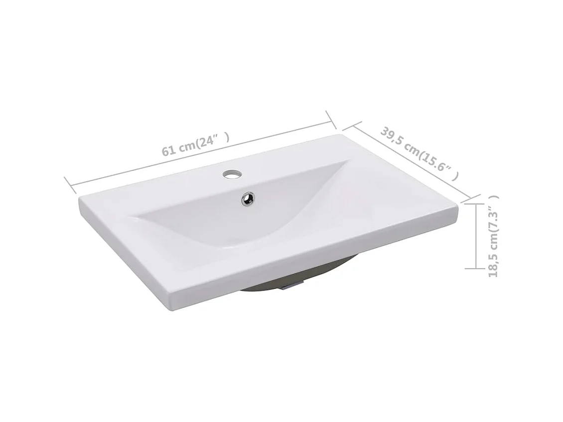Inbouwwastafel 61 x 39,5 x 18,5 cm Keramiek Wit