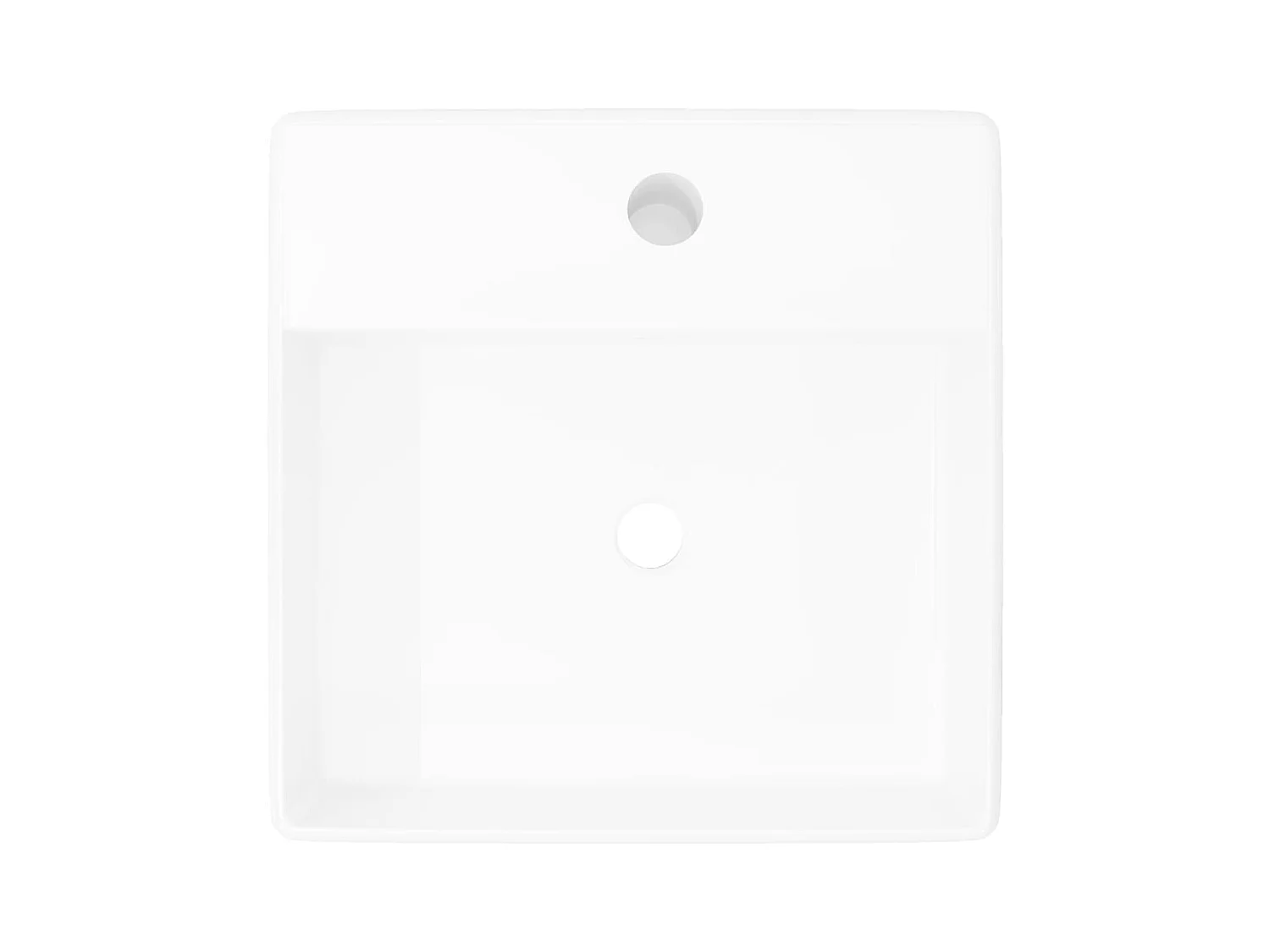 Luxe vierkante keramische wastafel met overloop 41 x 41 cm