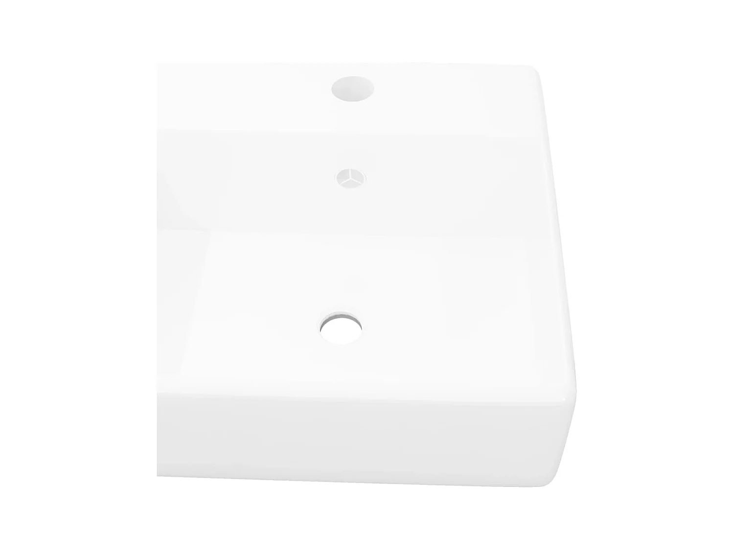 Luxe vierkante keramische wastafel met overloop 41 x 41 cm