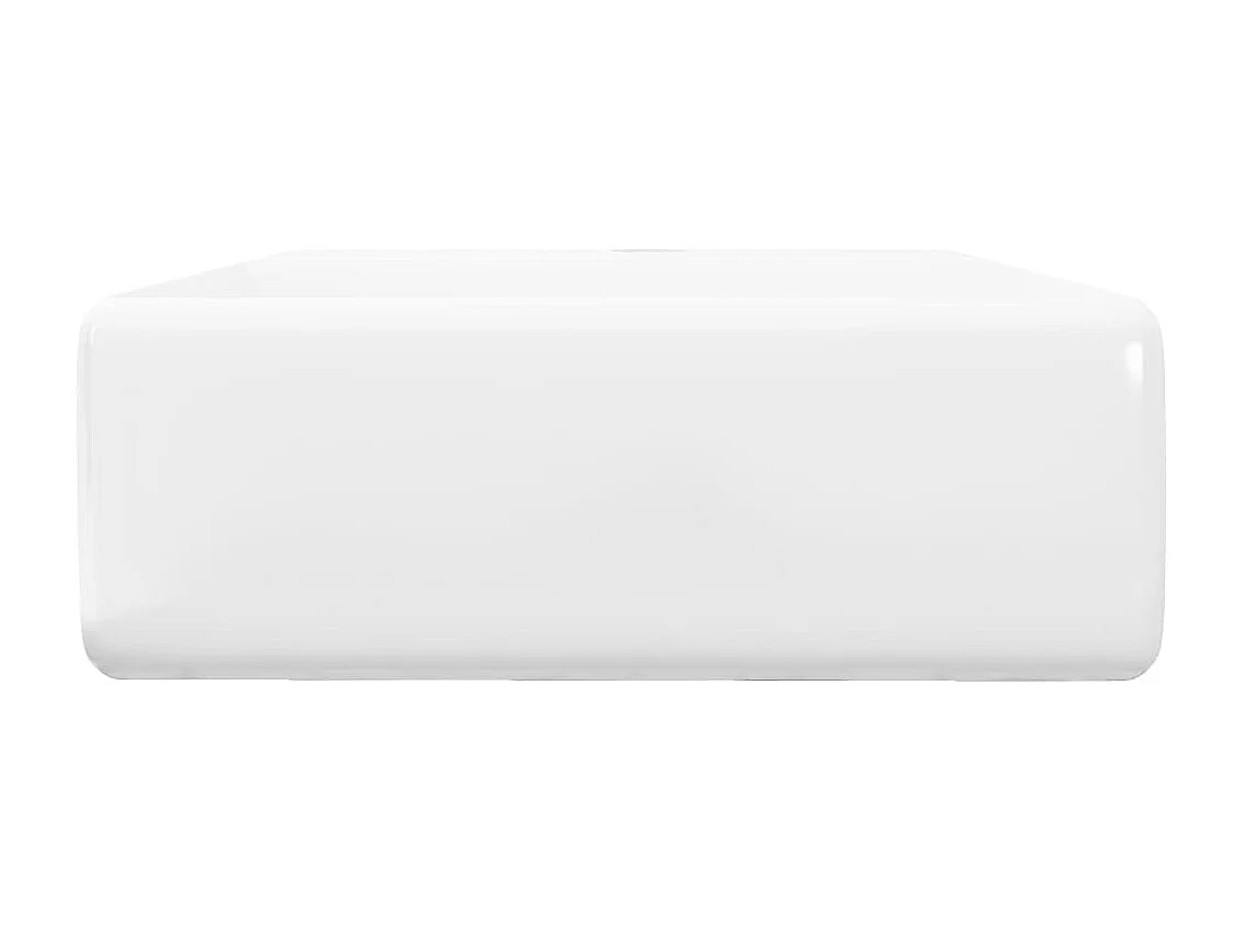 Lussuoso lavabo quadrato in ceramica con troppopieno 41 x 41 cm