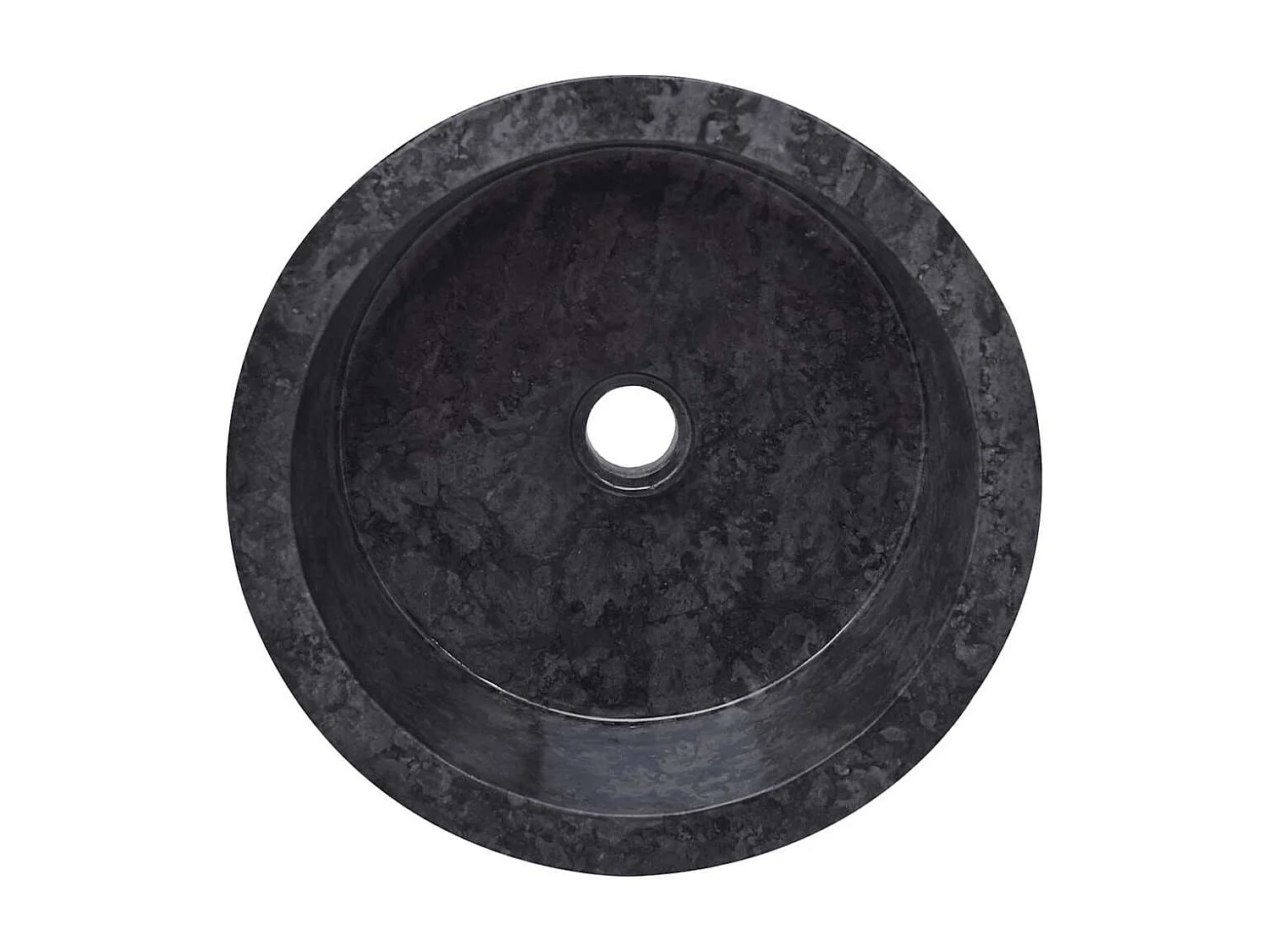 Lavabo Negro Ø40x15 cm Mármol