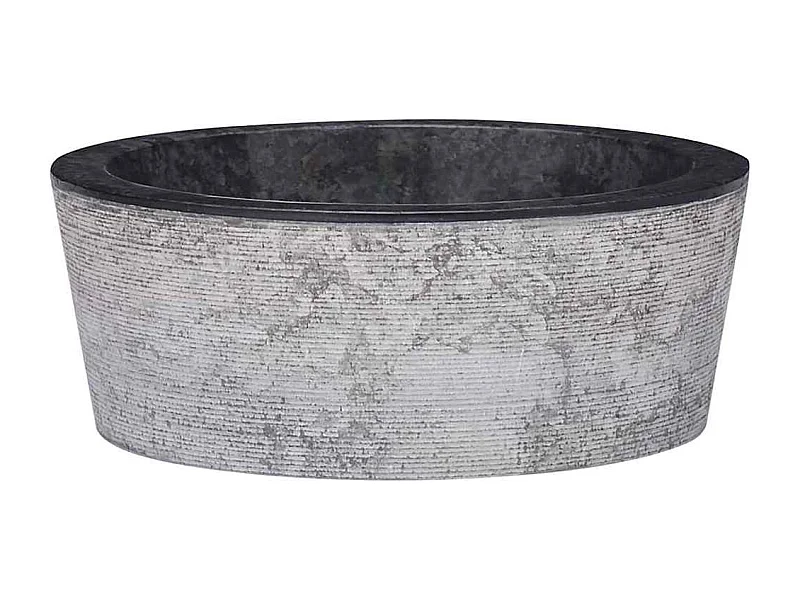 Lavabo Negro Ø40x15 cm Mármol