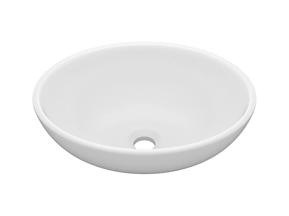 Lavabo ovalado de lujo Blanco mate 40x33 cm Cerámica