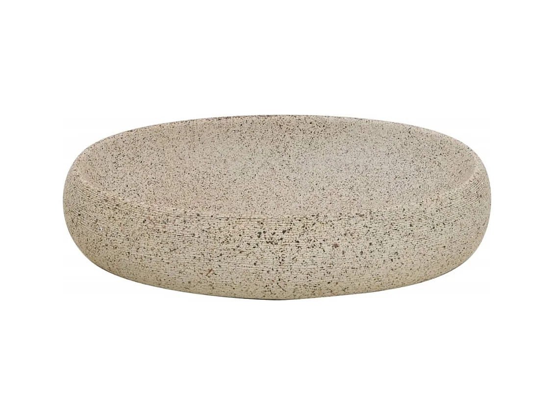 Lavabo sobre encimera ovalado arena 59x40x15 cm cerámica