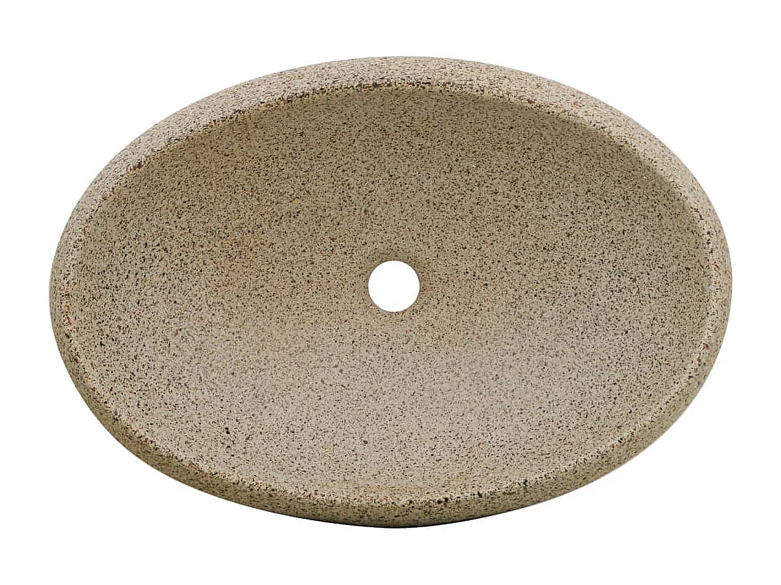 Vasque à poser sable ovale 59x40x15 cm céramique