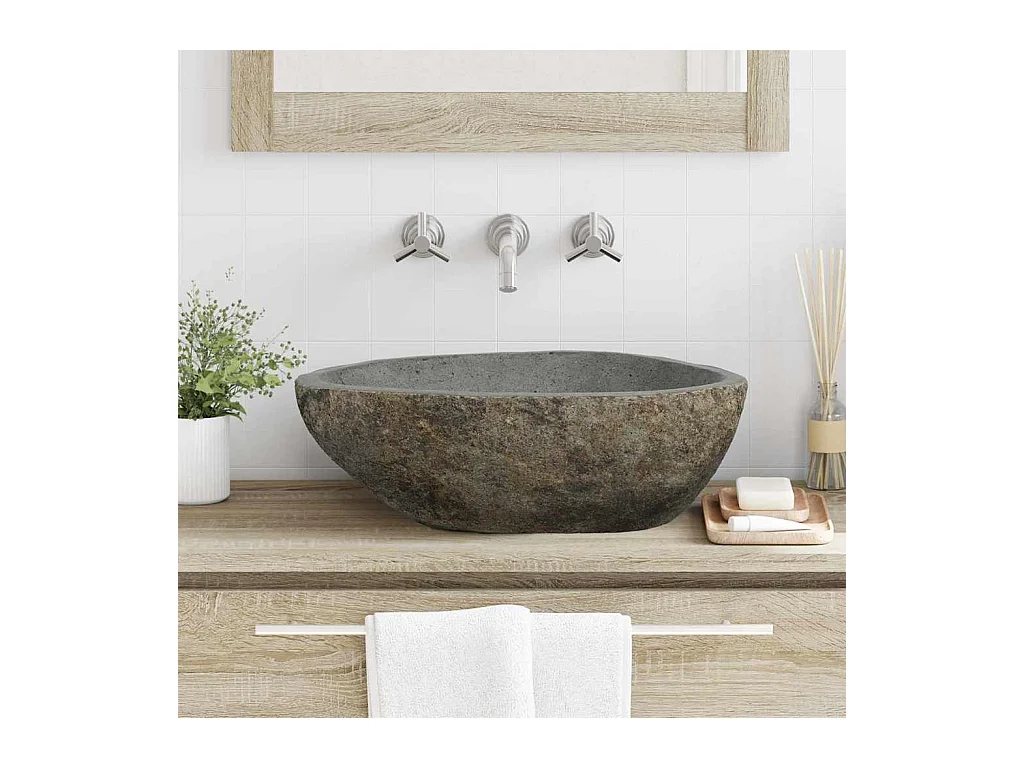 Bassin Gris clair (46-52) x (35-40) x 15 cm Pierre de Rivière
