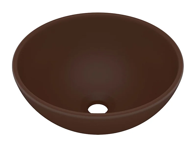 Lavabo de baño redondo Marrón oscuro mate 32,5x14 cm Cerámica
