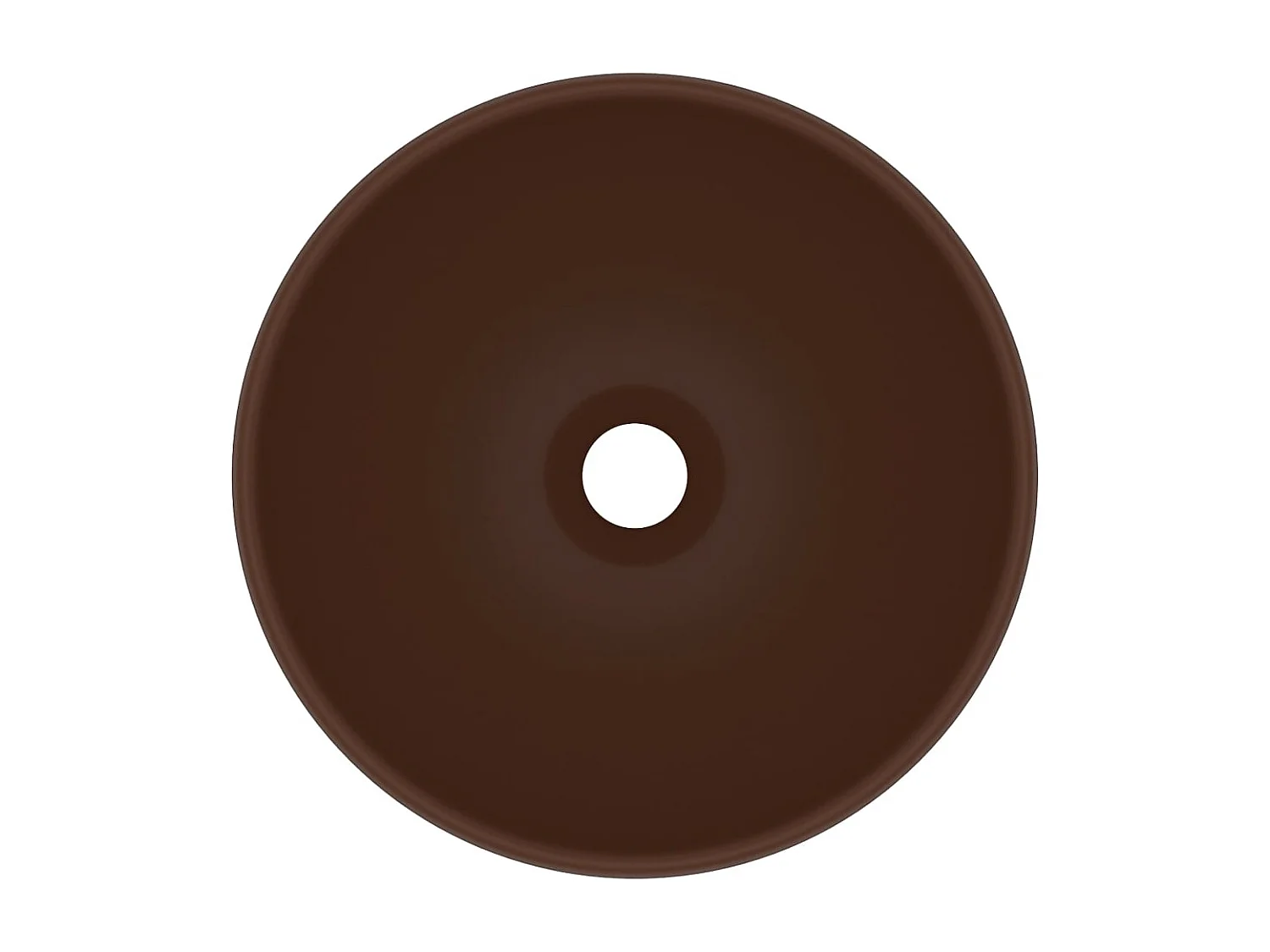 Lavabo rond salle de bain Marron foncé mat 32,5x14 cm Céramique