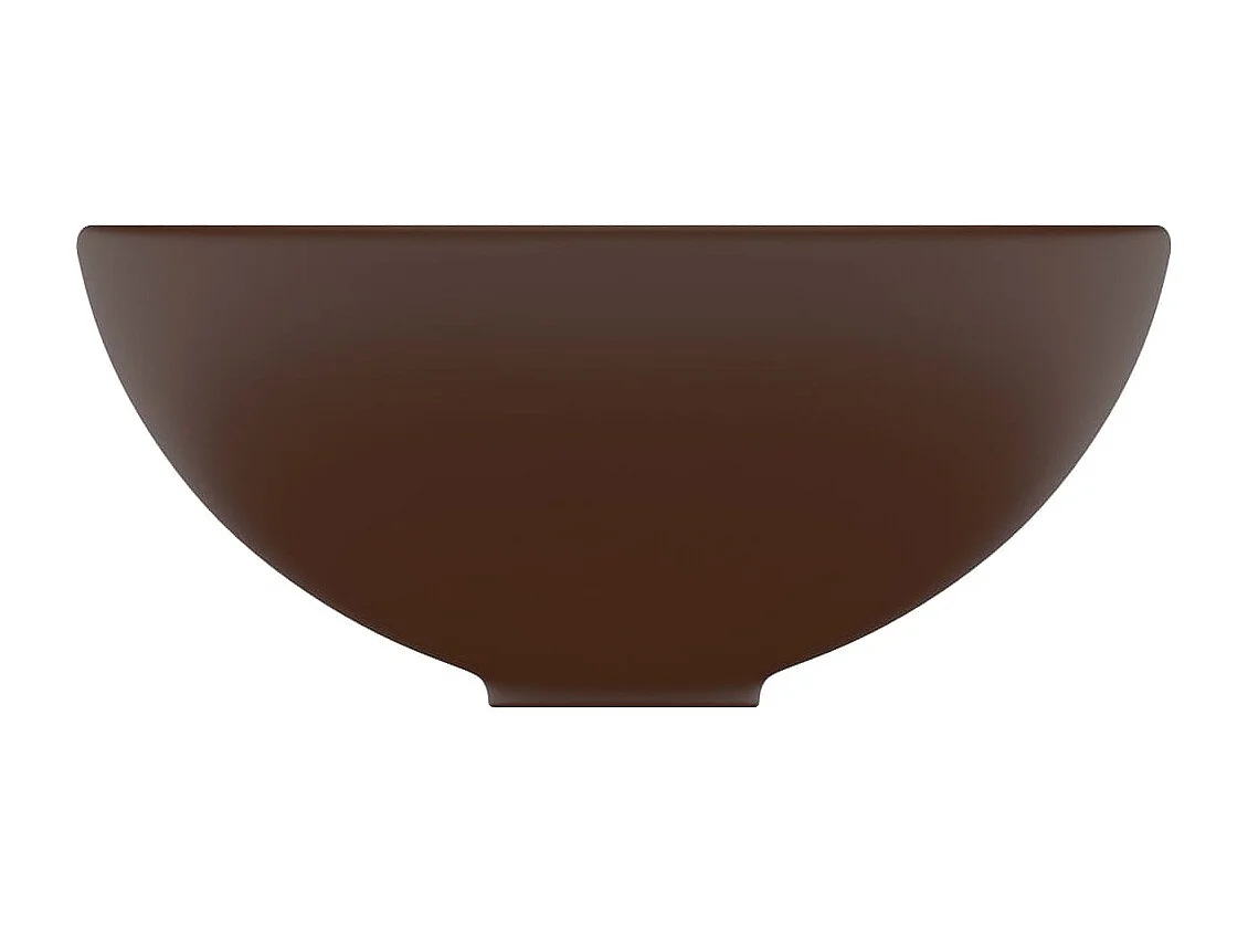 Lavabo rond salle de bain Marron foncé mat 32,5x14 cm Céramique