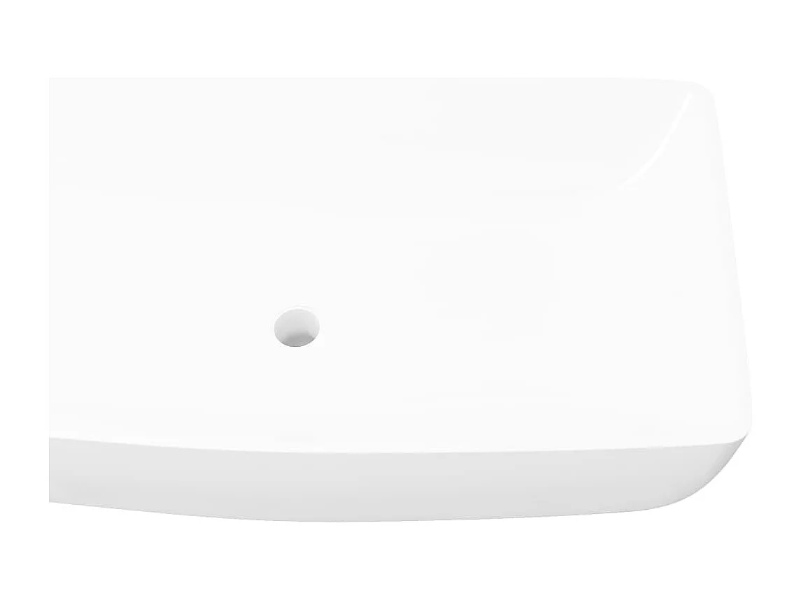 Lavabo rettangolare in ceramica bianco 71 x 39 cm
