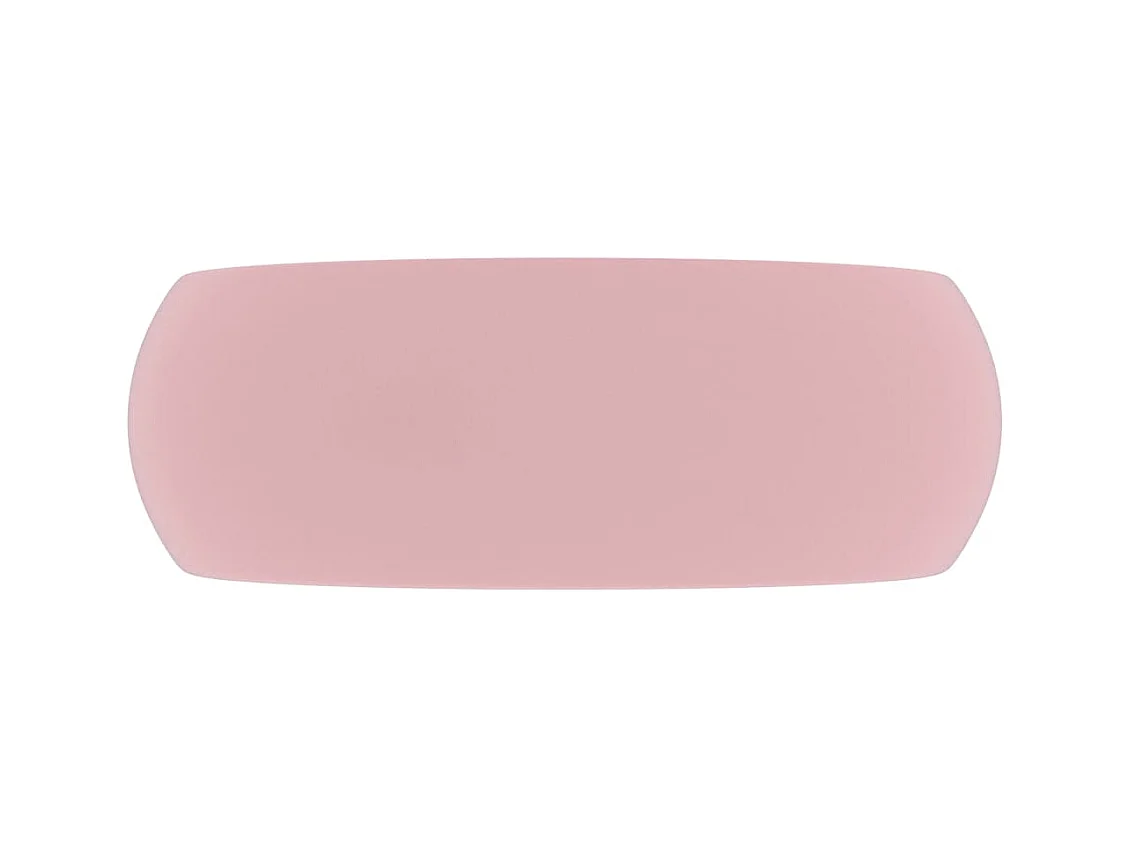 Lavabo redondo de lujo Rosa mate 40x15 cm Cerámica