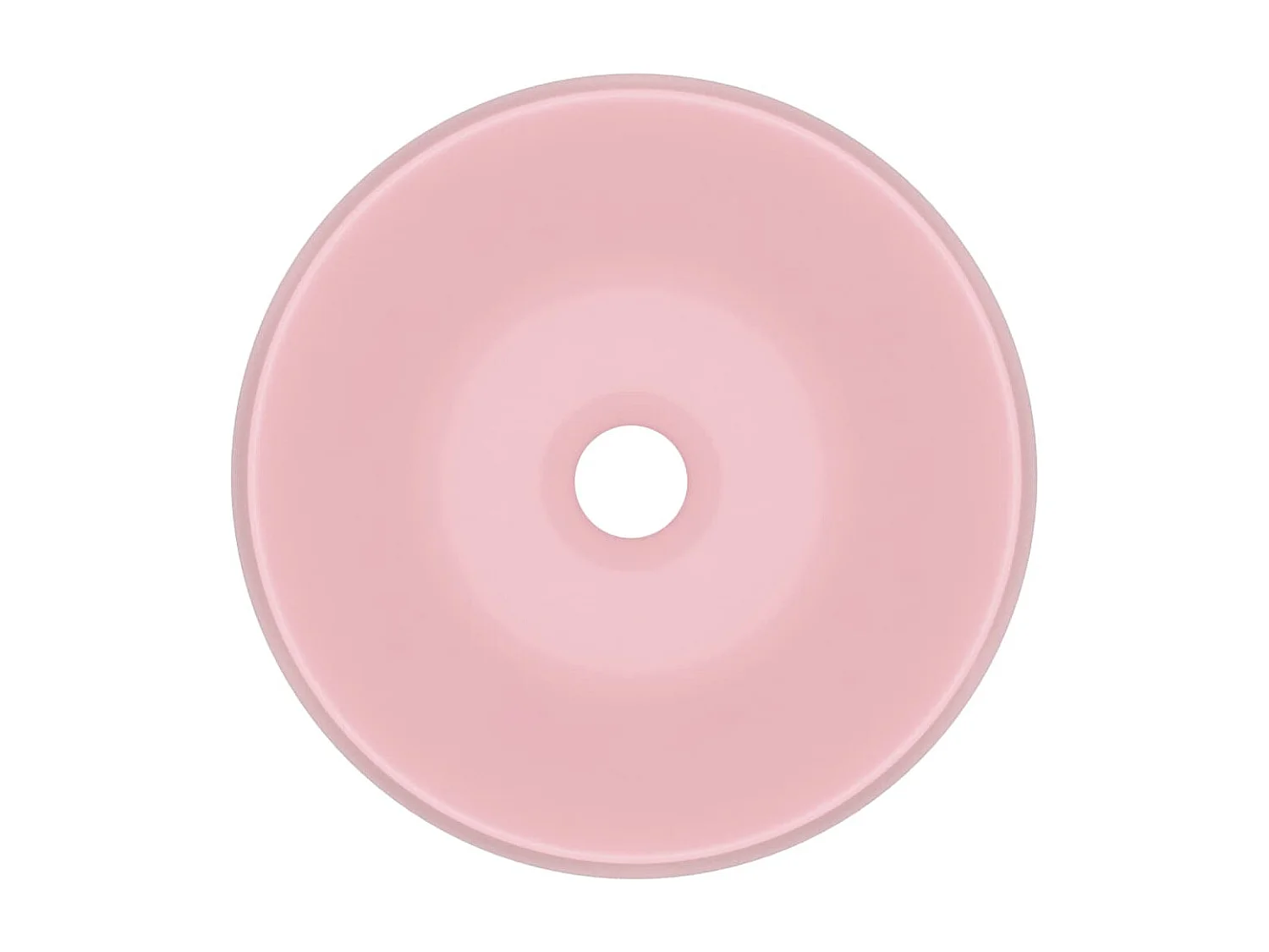 Lavabo redondo de lujo Rosa mate 40x15 cm Cerámica