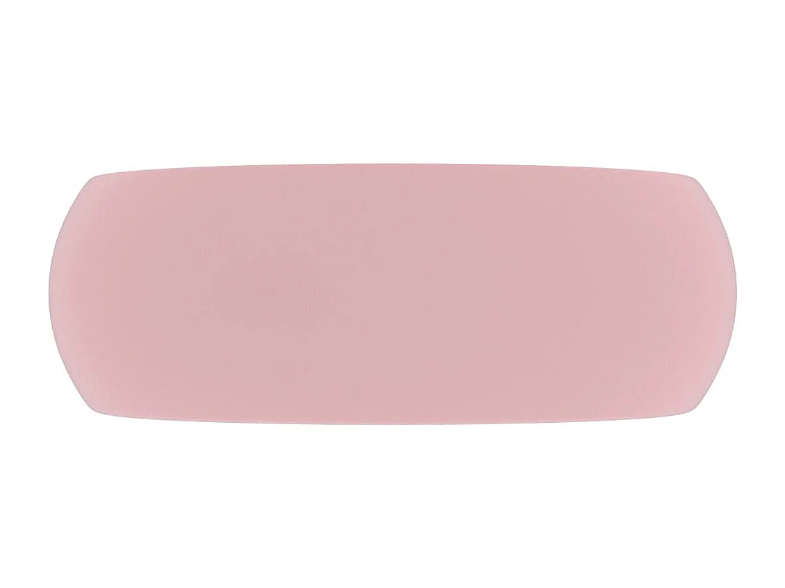 Lavabo redondo de lujo Rosa mate 40x15 cm Cerámica