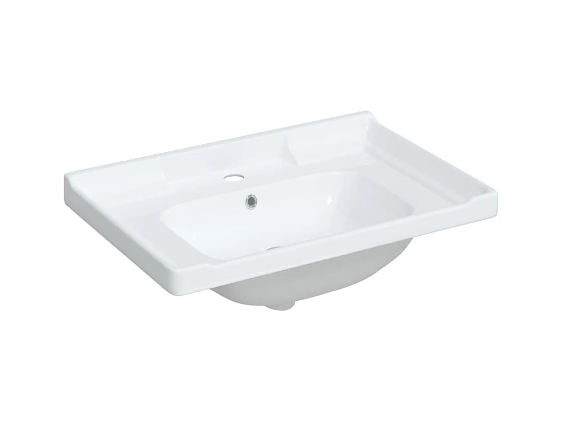 Witte wastafel 71x48x23cm rechthoekig keramiek