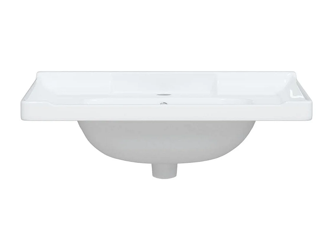 Lavabo de baño blanco 71x48x23cm rectangular de cerámica
