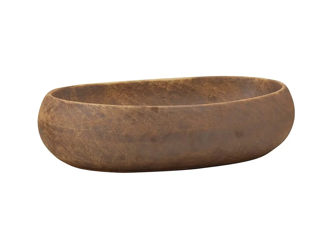 Lavabo sobre encimera ovalado marrón 59x40x15 cm de cerámica