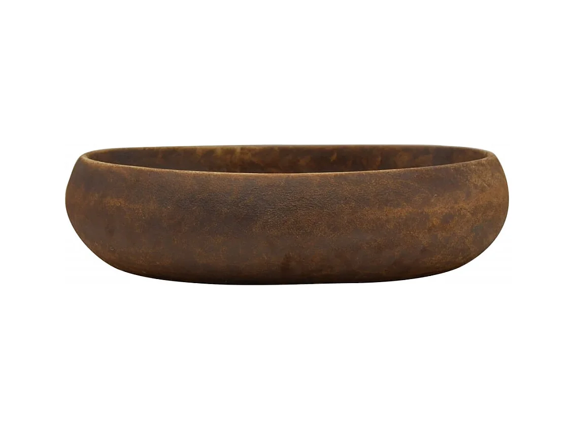 Lavabo sobre encimera ovalado marrón 59x40x15 cm de cerámica