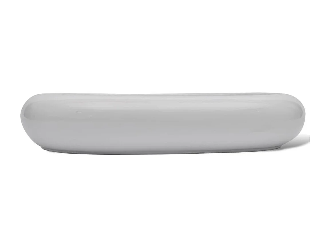 Lavandino da bagno con miscelatore Ceramica Ovale Bianco