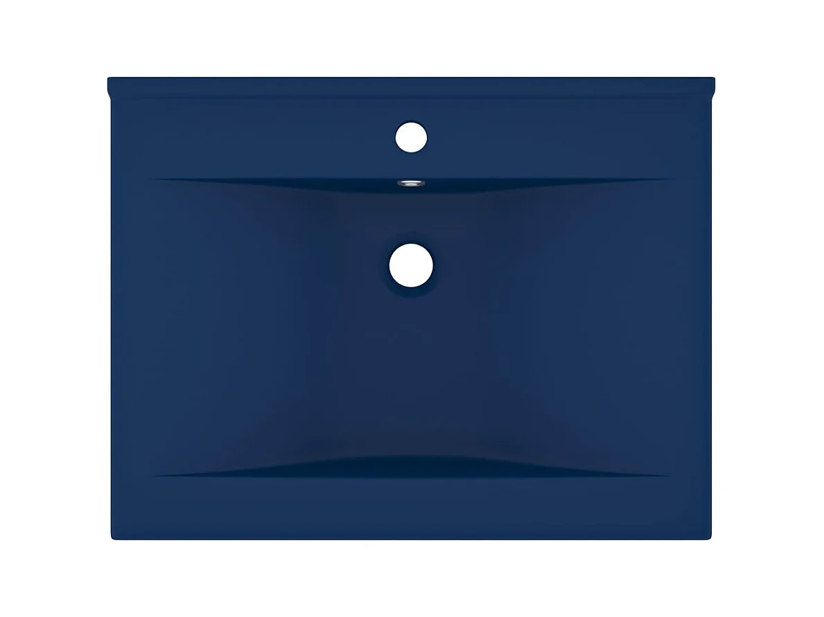 Wastafel met kraangat Donkerblauw mat 60x46 cm Keramiek