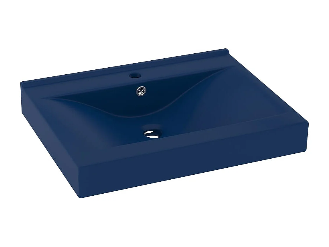 Lavabo con foro rubinetto Blu scuro opaco 60x46 cm Ceramica
