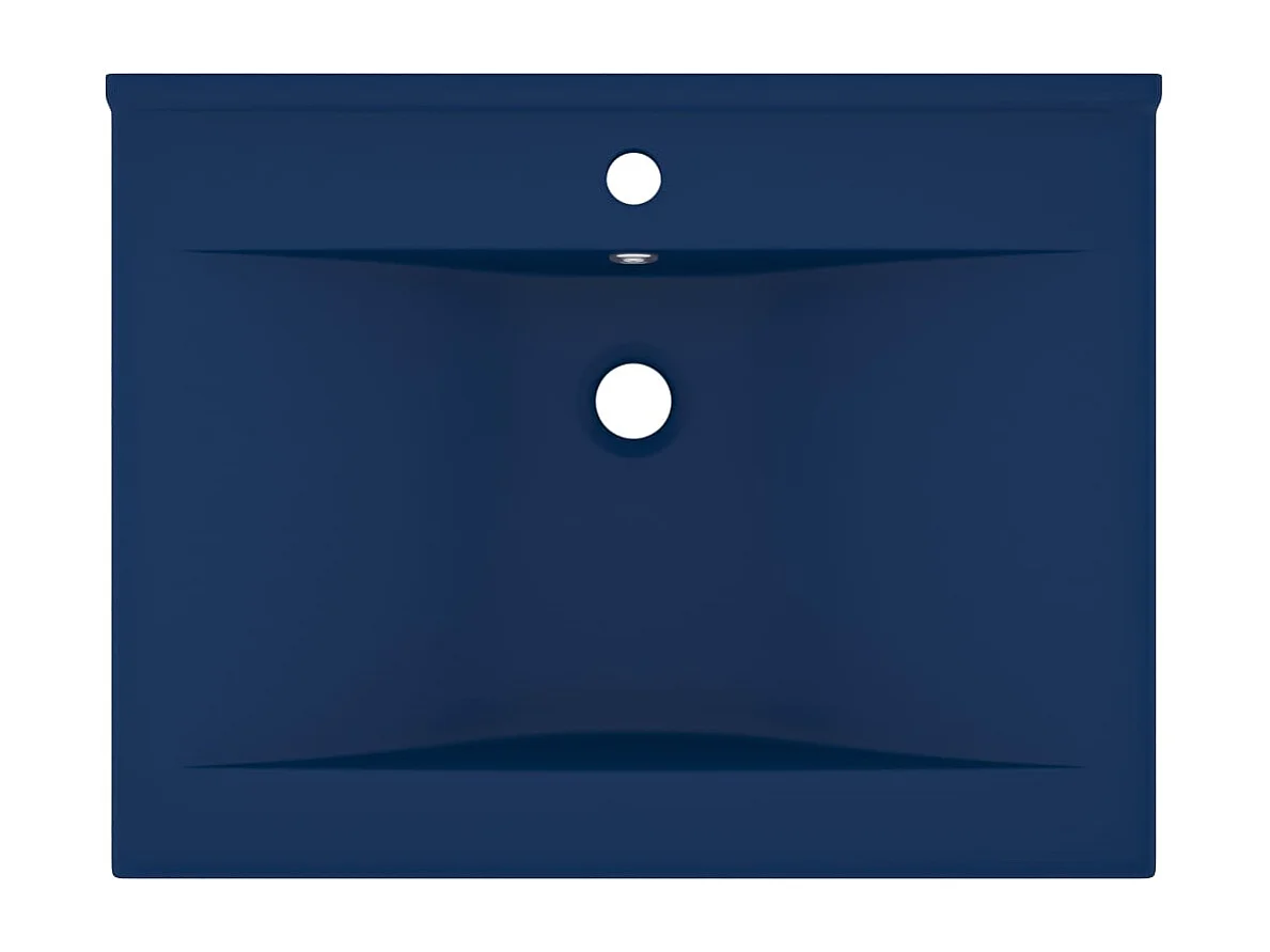 Lavabo con foro rubinetto Blu scuro opaco 60x46 cm Ceramica