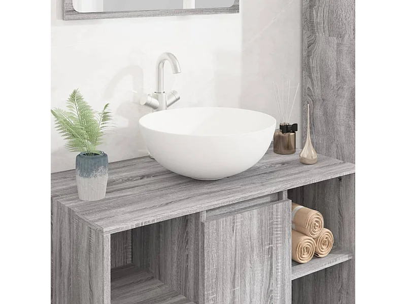 Witte wastafel 36x15 cm rond keramiek