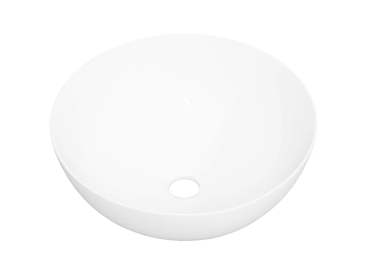 Lavabo blanco 36x15 cm redondo de cerámica
