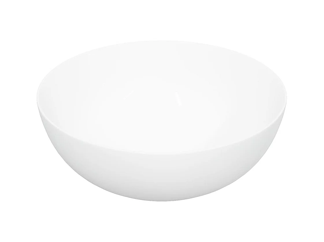 Lavabo blanco 36x15 cm redondo de cerámica